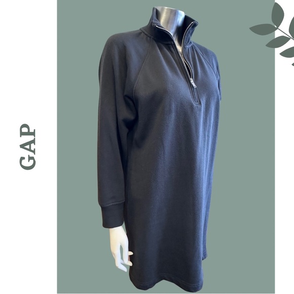 🛍️3/$40 GAP Women's Black Pullover Romper Dress Knit Athleisure Size Extra Small - Picture 3 of 7